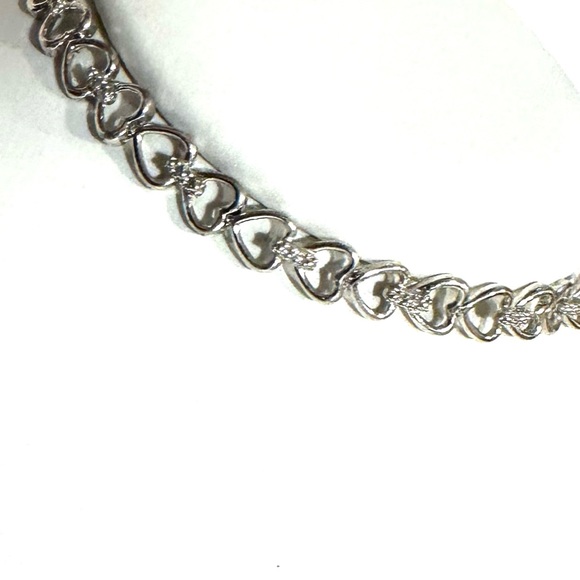 Sterling HEARTS ⬇️$💗 Heart Bracelet 925 Double Hearts DESIGN Price Drop - Picture 3 of 7